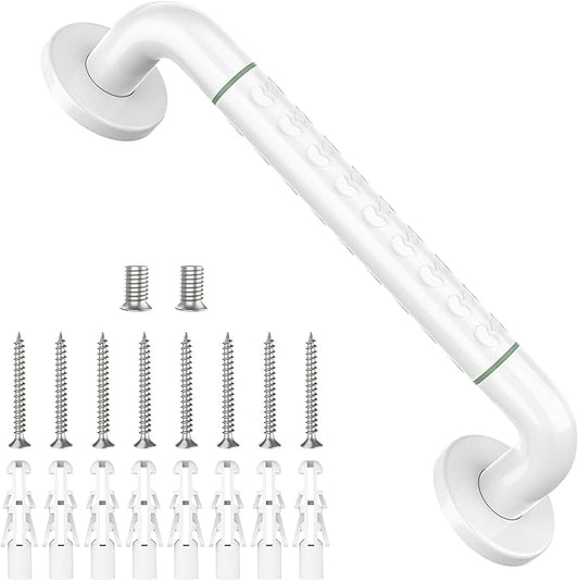 14 Inch Grab Bars for Shower, YuanDe Bath Grab Bar with Anti-Slip Grip and Safety Luminous Circles, Stainless Steel Bathroom Safety Handrail Support, Safety Bar Handle for Disabled Elderly Pregnant