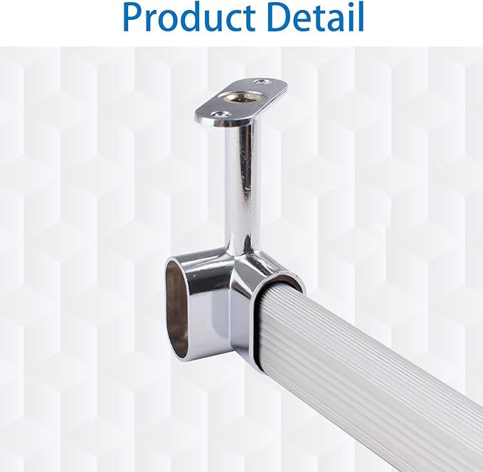 INCREWAY 8 Pcs Corner Closet Rod Support Bracket 90 ° Heavy Duty Wardrobe Accessories Clothes Rail Flange Seat for Cabinet Wardrobe in Bedroom Bathroom, Silvery