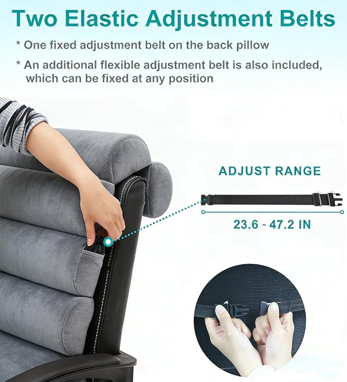 Lumbar Support Pillow for Office Chair,Computer/Desk Chair/Couch,Sitting on Bed,Back Support Adjustable for Chair,Patented 6-fold semicircular Back Cushion (Short Velvet Cover)