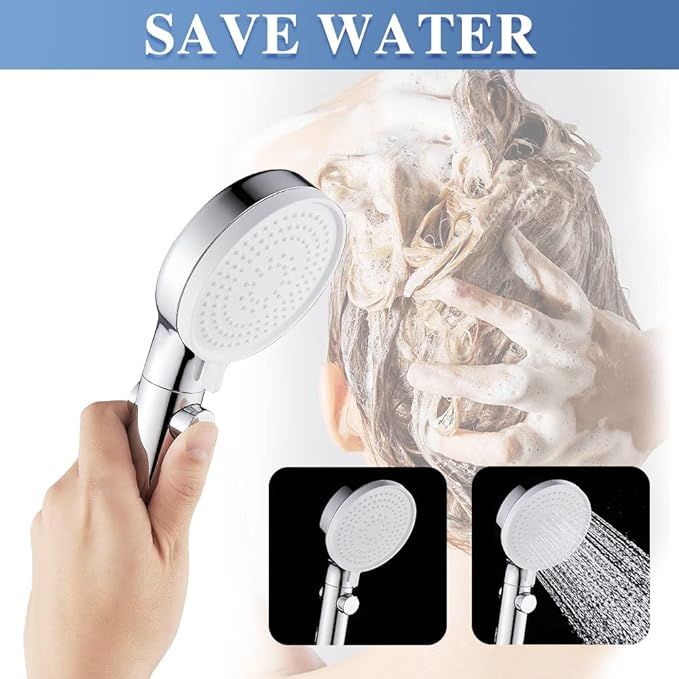 DOILIESE Held Held Shower Head 3 Sprays with 79inch Long Hose Showerhead with on off Switch, Chrome