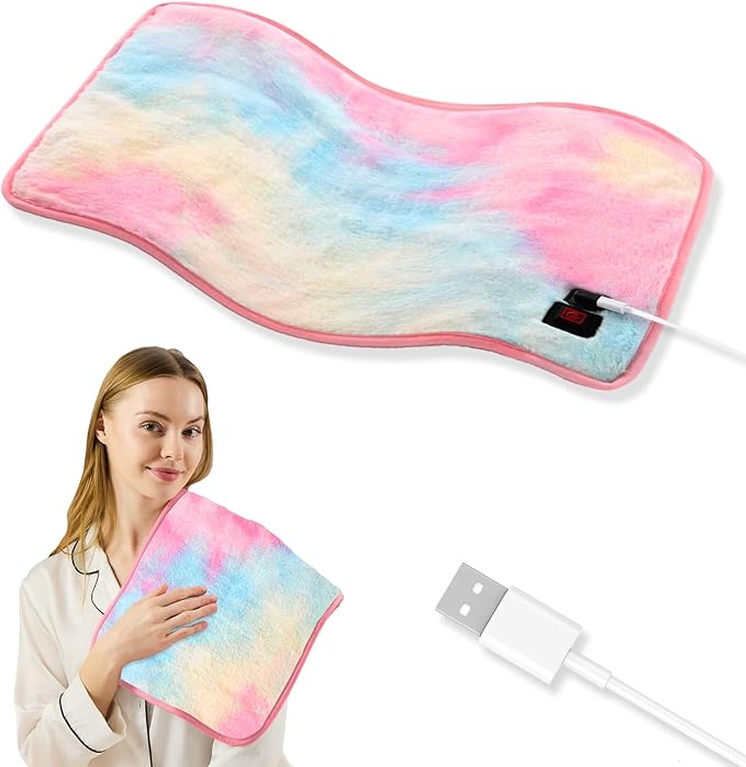 USB Heating Pad, Portable Heating Pad for Travel, 18"x 14" Small 5V Electric Heating Pad, Washable, 3 Heat Settings, Auto Shut Off, Heat Therapy for Period Cramps Back Pain Relief (Plug-in Only)