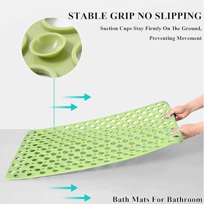 Casa and Beyond Shower Mat, Secure Shower Mats Easy to Clean, Showers Mat with Suction Cup, Washable Non-Slip Bathtub Mats for Inside Showers (Coffee,27.6 * 27.6 in)