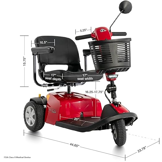 Rascal Conquest 3-Wheel Heavy-Duty Outdoor Mobility Scooter, Long-Range Battery-Powered Electric Travel, 350lb Capacity, Battery Included