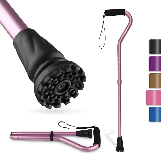 GPTCAMP Walking Cane and Walking Stick for Men Women,Lightweight Folding Canes with Offset Soft Cushioned Handle,Adjustable & Collapsible,Mobility & Leg Surgery Recovery