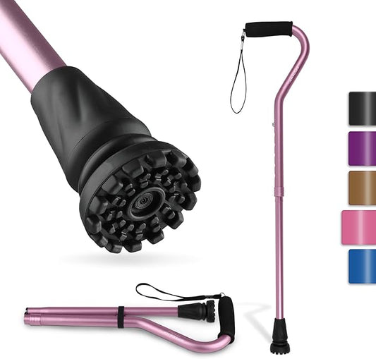GPTCAMP Walking Cane and Walking Stick for Men Women,Lightweight Folding Canes with Offset Soft Cushioned Handle,Adjustable & Collapsible,Mobility & Leg Surgery Recovery