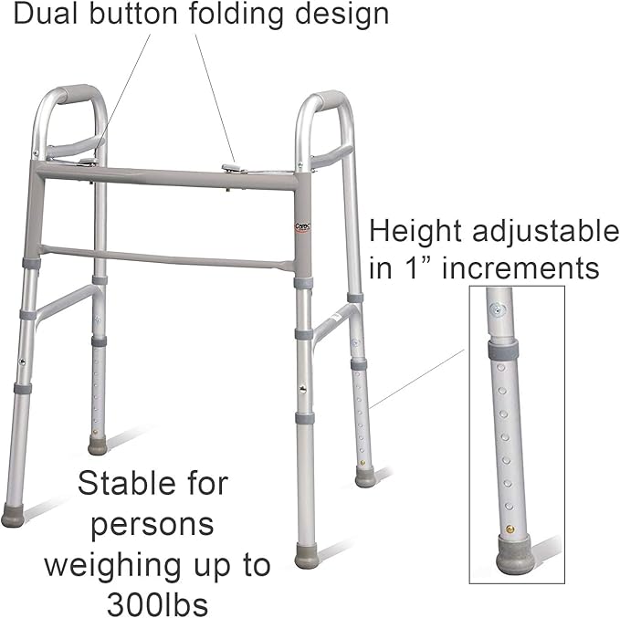 CAREX Folding Walker for Seniors, 30-37 Inches, 1 Count