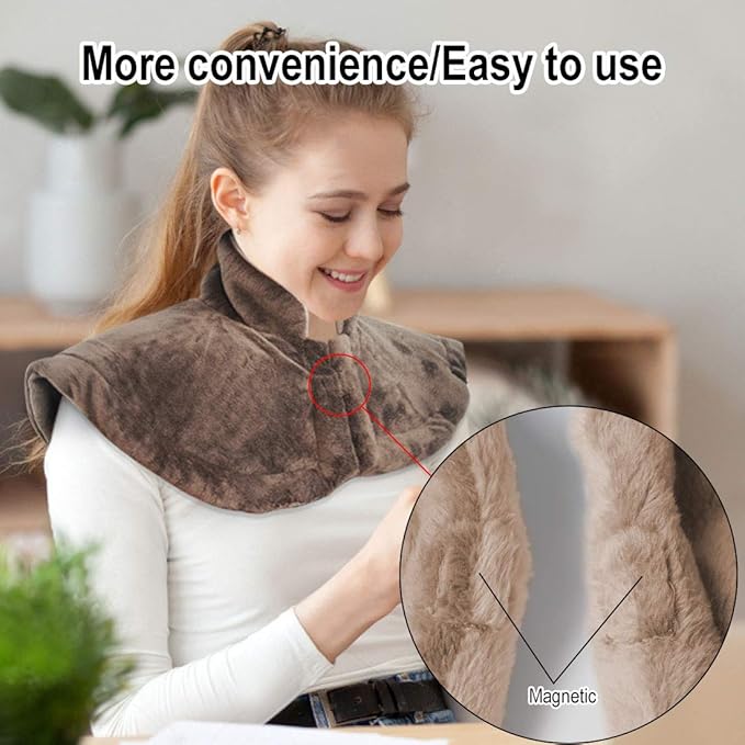 Heating Pad for/Shoulders/Neck/Back/Waist/AbdomenPain and Wrap Cramps Relief - Moist and Dry Heat Therapy with Auto-Off Electric Hot Heated Pad by GOQOTOMO-20 x25“ HW-PJ