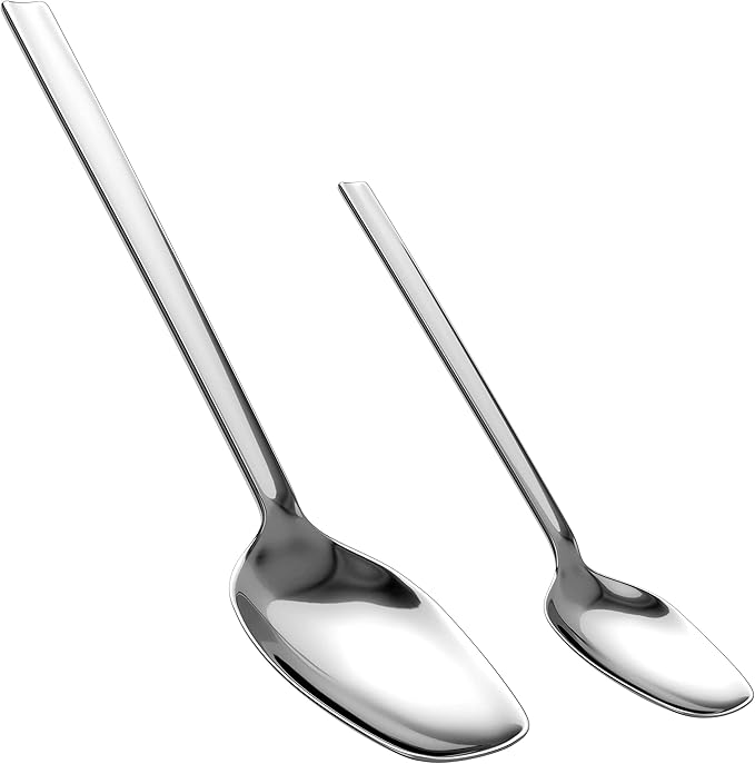 Silverware Adaptive Spoons for Parkinson's - Utensils for Elderly, Disabled, Adults, Parkinson's Patients, Handicapped, Non-Weighted Flat Edge Spoon by Senior ICare
