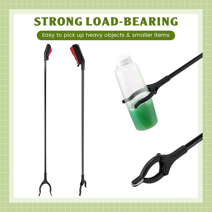 Norme 20 Pcs Grabber Reacher Tool Bulk, 31.5" Long Handle Trash Picker for Elderly Assist, Lightweight Handy Aid Nonslip Claw Grabber for Arm Extension 360 Rotating Pickup Stick Outdoor Cleanup Tool