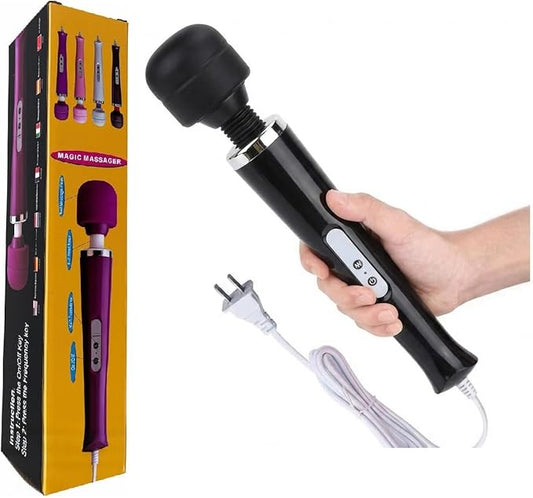 Massager Big Tool Deep Tissue Body Massager for Muscle Relief Back Neck Hand Foot Leg Arm Massage Powerful Handheld Tool for Women Muti Speeds (Black Big)