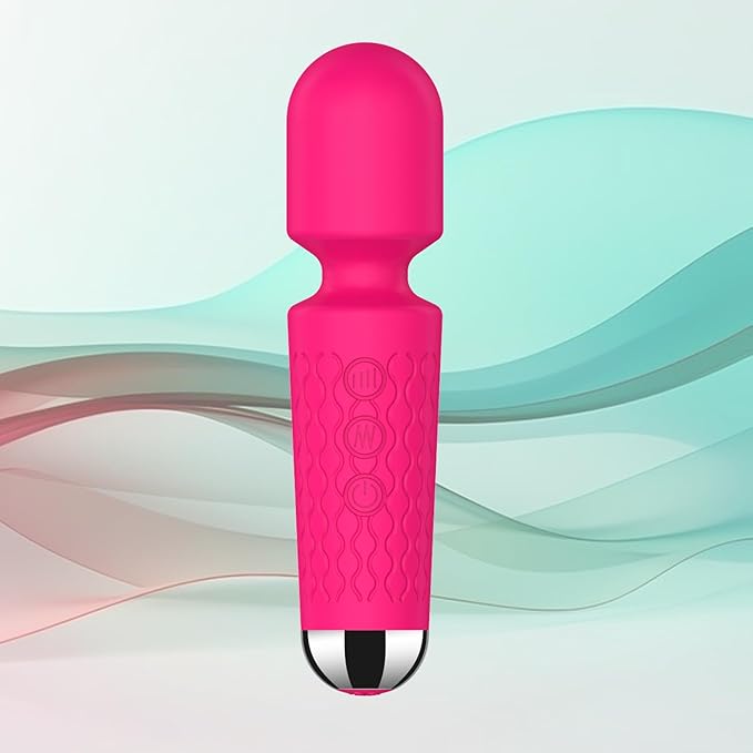 Personal Mini Massager, Handheld Wand Massager - Powerful Vibration Massager - Perfect for Travel Stress Relief, Relieves Back, Legs and Lumbar Muscles (Rose Red)
