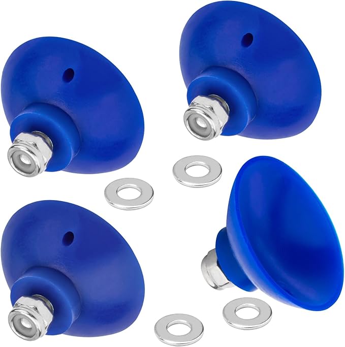 Reacher Replacement Gripper Cups Compatible with Arcmate EZ Grabber Reacher Tool, Food-Grade Indoor Telescopic Grabber Accessories Repair Parts, Heat-Resistant Silicone Cups with Locking Nuts, Blue