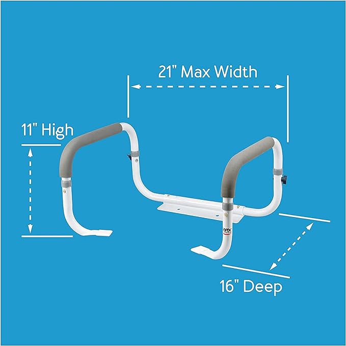 Carex Toilet Safety Frame - Toilet's Safety Rails with Adjustable Width - Toilet Rails for Elderly, Handicap, Home Health Care Equipment After Surgery, Supports 300lbs (Pack of 2)