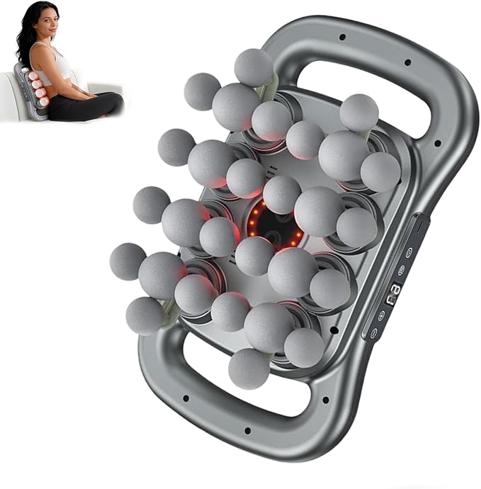 28-Head Massage Gun Set, Deep Tissue Percussion Massager with 9 Modes and 9 Adjustable Intensities, Quiet Muscle Massage Gun for Back Shoulders Legs Waists - Dark Grey