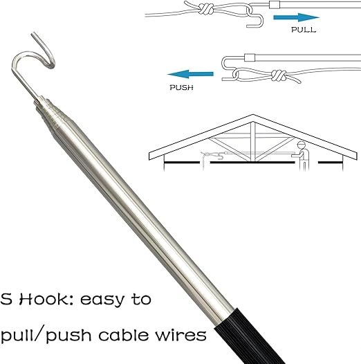 Pickup Grabber Telescopic Magnetic Pickup Tool with Hook Pick-Up Pole Wire Fish Stick Pocket extendable Magnet Pickup Tool 8.86ft
