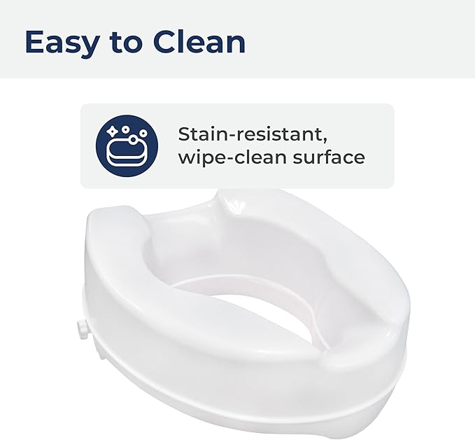 Drive Medical Raised Toilet Seat with Lock, Standard Seat, 4"