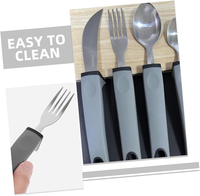 SAFIGLE 1Set Adaptive Portable Utensil for Elderly Shaking Non Slip Design for Easy Grasping Tableware for Seniors with Weak Grip Lightweight Convenient for Dining