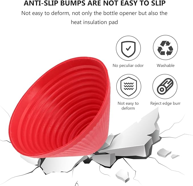 BESPORTBLE 6pcs Silicone Jar Gripper Sleeve Non-Slip Heat Insulation Bottle Opener for Kitchen Use Flexible Rubber Jar Opener Grip for Easy Opening of and Bottles
