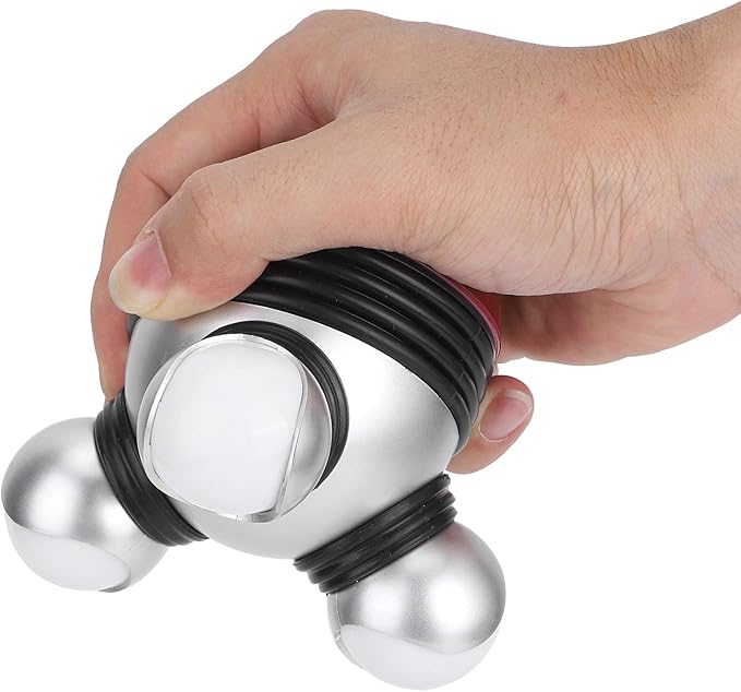 CDQL Mini Portable Hand Held Body Vibrating Massager Electric Full Body Massager with LED Light Battery Operated Vibration Massage for Hand Head Neck Back Legs Arms Pain Release (Red)