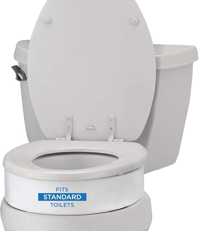 NOVA Raised Toilet Seat for Seniors & Post-Surgery Recovery – Standard Bolt-On Under-Seat Design Uses Existing Toilet Seat & Lid, 3.5” Elevation, 300 lb Capacity, Durable Plastic, Easy Install