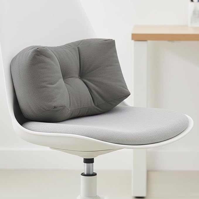 Lumbar Support Pillow Small Lower Back Pillow for Office Chair, Car Seat, and Desk Chair Ergonomic High-Elasticity Cushion for Pain Relief and Comfort on Sofa, Bed, or Travel (Gray)