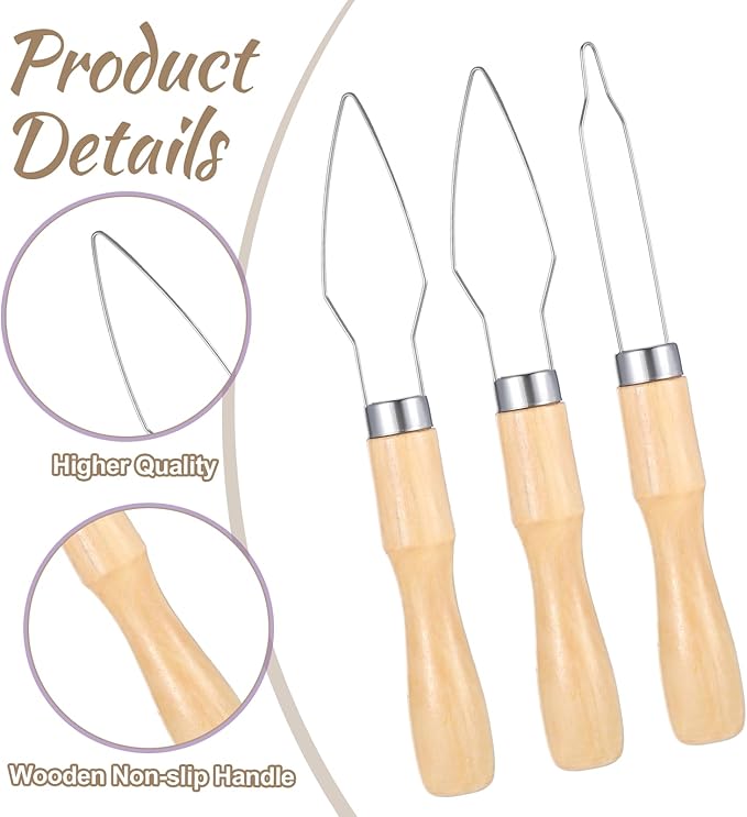 3PCS Adaptive Button Hook Assist Tools, Button Hook Dressing Aid Tool, Button Helper Tool with Easy-Grip Handle, Gifts for Seniors, Arthritis, Stroke, Parkinson's