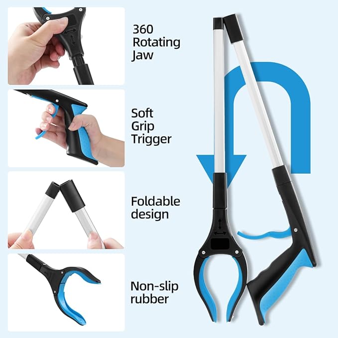 32inch Grabber Reacher Foldable Aluminum Heavy Dury Lightweight Hand Gripper for Senior Reaching Assistant (2)