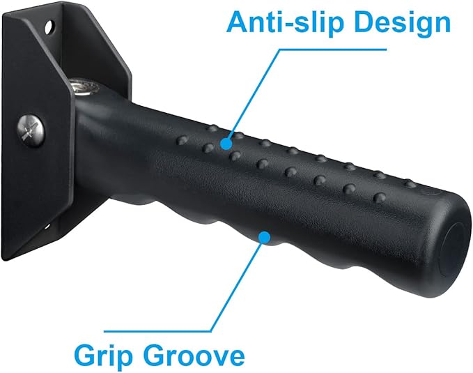 2 Pack Flip Up Grab Bar for Doorway/Stairs Safety Assist Handles for Elderly Non-Slip Grip Bar Great for Seniors, Elderly, Disabled, Handicap and Injured People - Suitable for Wood Door (Black)