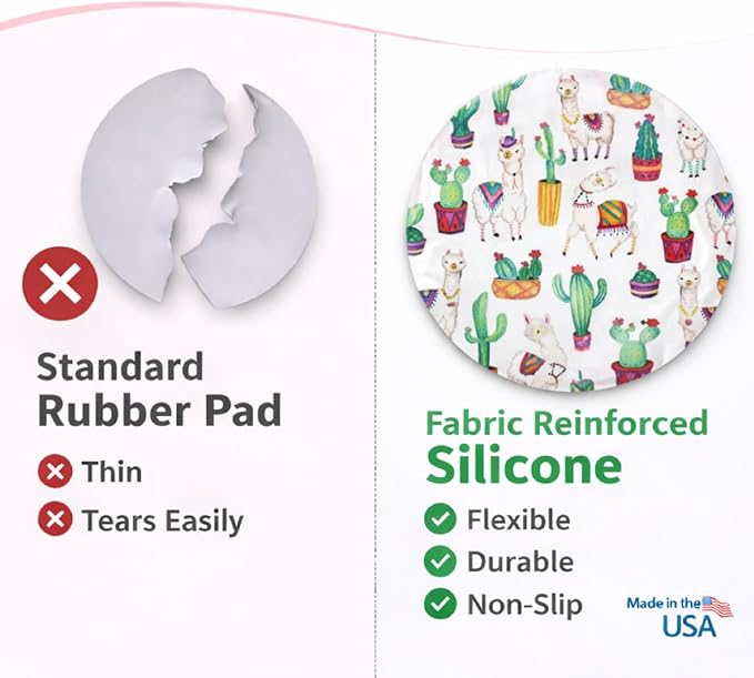 Andreas Silicone Jar Opener, Dancing Llama – 6.25" Non-Slip Lid Gripper & Garlic Peeler, Dishwasher Safe, Multi-Use, Durable Silicone & Fabric, Made in the USA, JO-GGDL