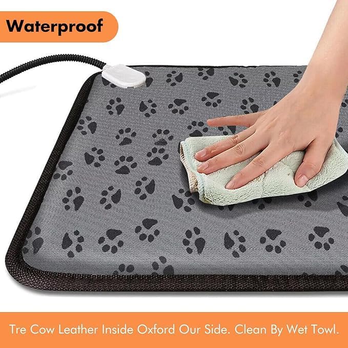 Cat Heating Pad – 18x18 in Self-Warming Pet Bed, Electric Heated Dog & Cat Pad, Waterproof, Temperature Adjustable, Fast Heating, Safe Thermostat, for Kittens Puppies Small Pets