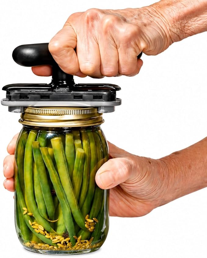 Jar Opener for Seniors with Weak Hands - Adjustable Jar & Bottle Opener with Ergonomic Handle, Manual Lid Opener for Small to Large Lids, No Batteries Needed, Kitchen Gadget for Arthritis