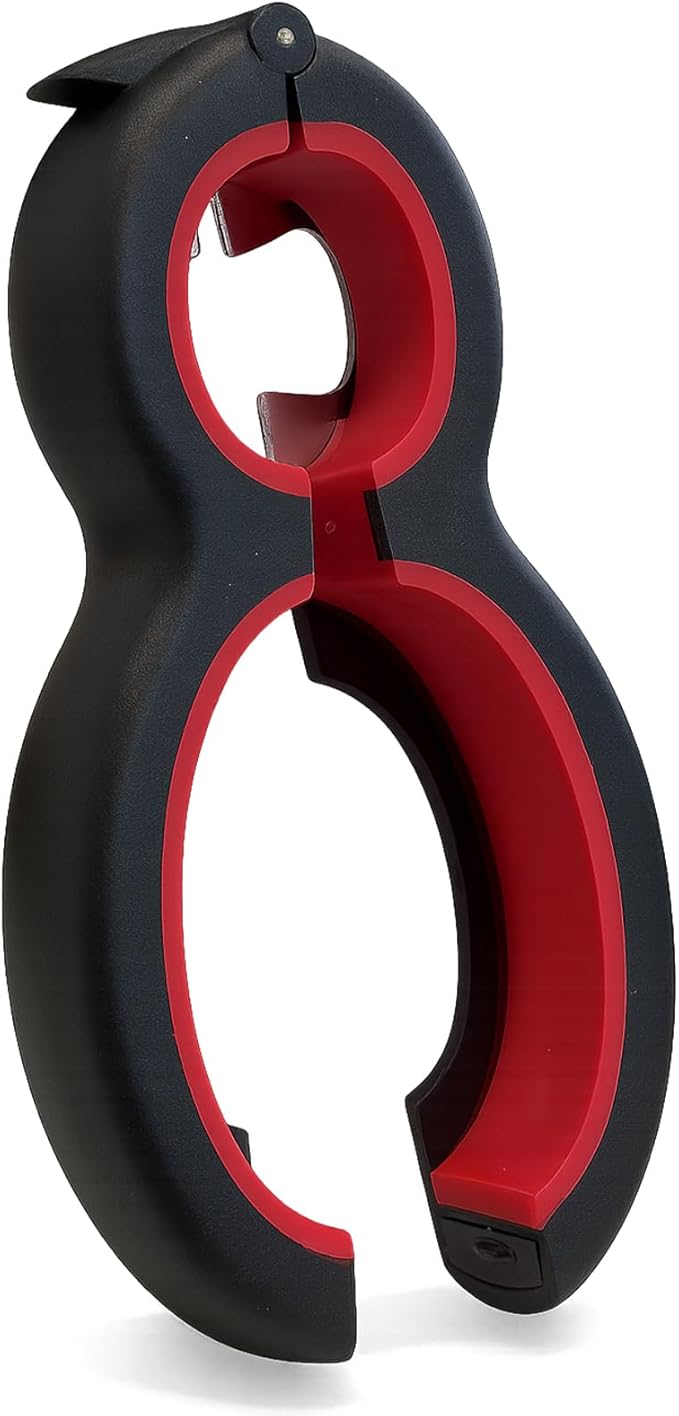 Multi-Use Can, Bottle and Jar Opener, 6-in-1 Adjustable Bottle Opener with Easy-Grip Design for Senior & Weak Hands