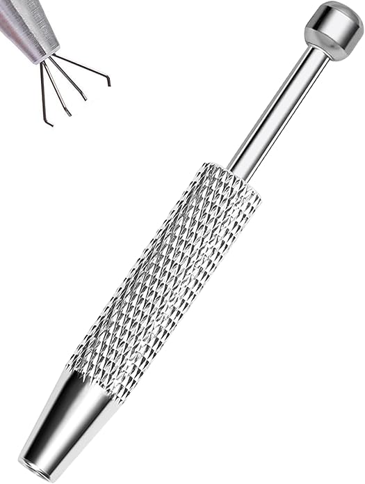 OUFER Piercing Ball Grabber, 16G 18G Flat Back Earrings Piercing Guide needle Tool, Surgical Steel Internally Threaded Push Pin External Thread Assistant Body Piercing Kit for Ear Nose Lip Tool
