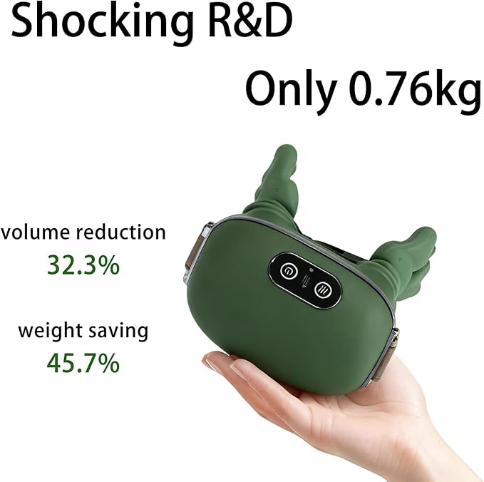 Bionic Heated Massager, Portable Shiatsu Neck and Back Massager, Electric Deep Tissue 4D Kneading Massage, Simulated Human Hand Design for Pain Relief and Muscle Relax