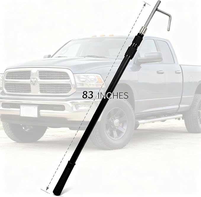 83 Cargo Grabber Hook - Aluminum Alloy Telescoping Pole with Steel Claw for Truck Beds, High Shelves & Hard-to-Reach Areas