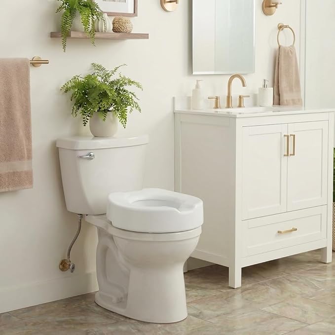 NOVA Toilet Seat Riser – Adds 5” of Height, Raised Toilet Seat with 300 lb Weight Capacity, Universal Fit, Slip-Resistant Bathroom Safety Aid for Elderly & Seniors