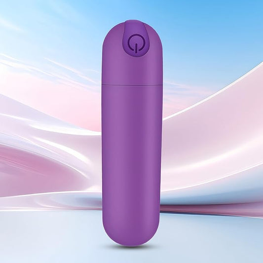 Handheld Electric Back Massager - Mini Waterproof & Rechargeable Deep Tissue Neck Massager (Purple)