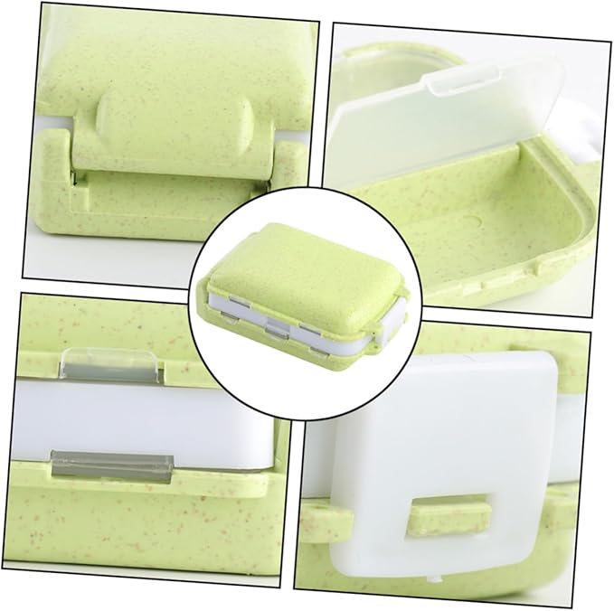 FOMIYES 2pcs Foldable Straw Medicine Organizer Portable Pill Case Pocket Dispenser