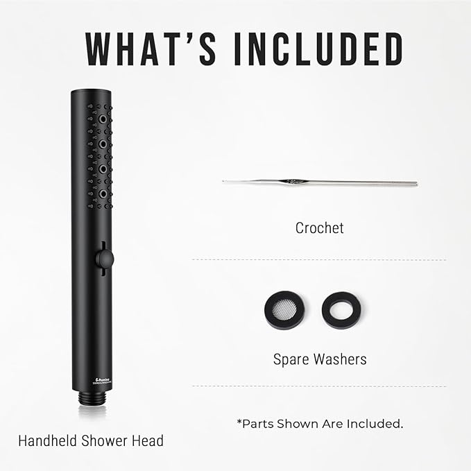G-Promise All Metal Round 3 Function Handheld Shower Head, Easy and Quick Switch to Massage Mode, Bathroom Shower Wand Design Exquisite Luxury, 2.5 GPM, Matte Black