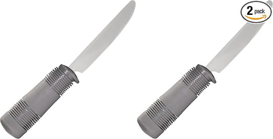 Rehabilitation Advantage Weighted Serrated Knife with Wide Rubber Handle (Pack of 2)