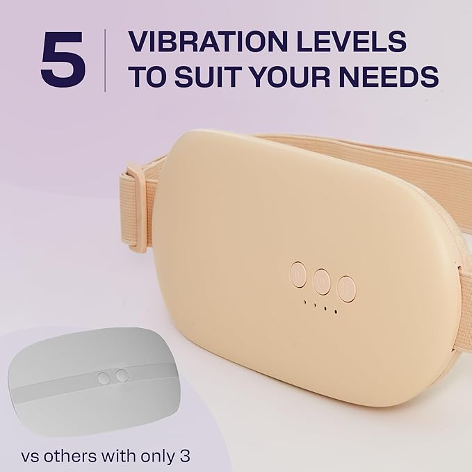 Heating Pad for Cramps | Period Pad for Cramps, Cordless Menstrual Heating Pad with 4 Temperature Levels, 5 Vibration Settings, Portable, Fast Heating, Auto Shut-Off, Large Battery Capacity