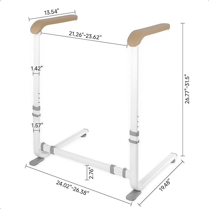Couch Stand Assist with Handrails, Width and Height Adjustable Stand Assist Aid for Elderly, Up to 400 LBS, Sofa and Chair Lift Assist Devices for Seniors, Disabled and Patients, Brown