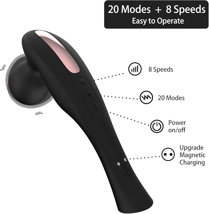 Electric Cordless Back Massager-Personal Handheld Portable Fuigarry Full Body Massage Tool,for Shoulder,Neck & Deep Tissue Massage-Relieves Muscle Pain,Fatigue & Restores Damaged Muscle Tissue.(Black)