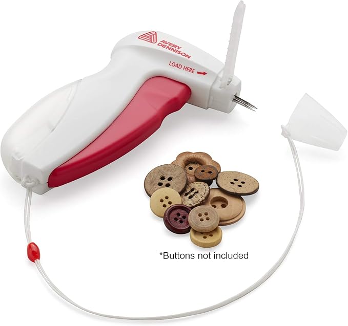 Buttoneer Button Fastening System - NEW and Improved! - Attaches Buttons & More in Seconds - No Sewing Necessary & Works on Most Fabrics