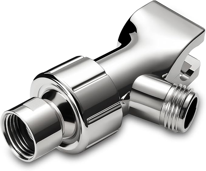 Handheld Shower Head, 6" Chrome Face 6 Spray Setting Shower Head with High Pressure, Brass Swivel Ball Mount and Extra Long Flexible Stainless Steel Hose