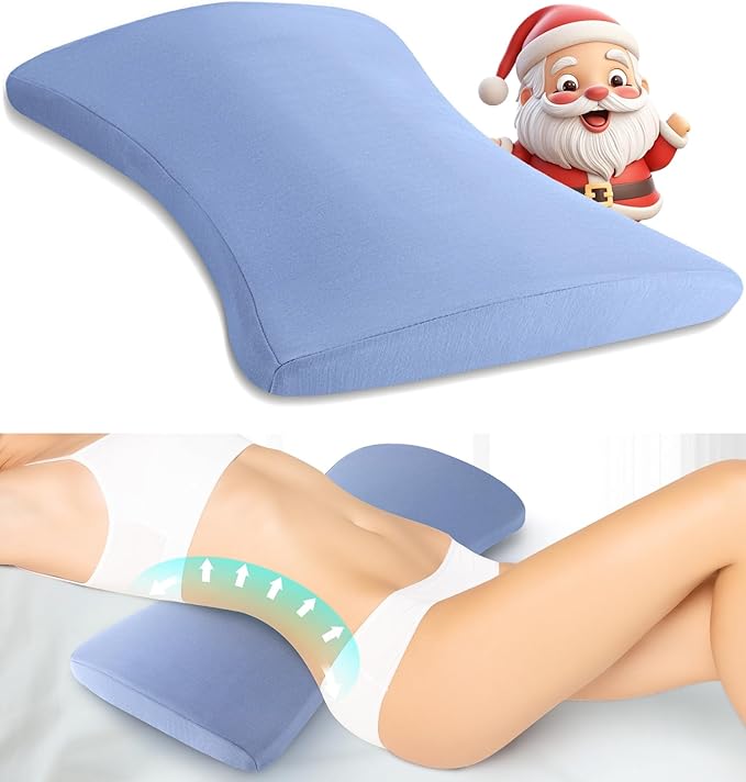 vamorry Lumbar Pillow for Sleeping, Lumbar Support Pillow for Bed for Back Pain Relief, Memory Foam Lower Back Pillow for Bed, Back Support Pillow for Side & Back Sleepers, Washable Cover