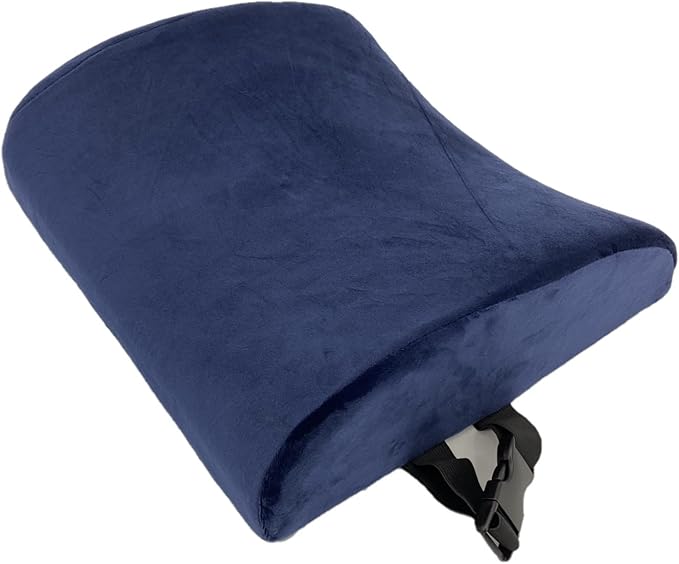 Bookishbunny High Resilience Premium Memory Foam Lumbar Support Cushion Pillow (Navy)