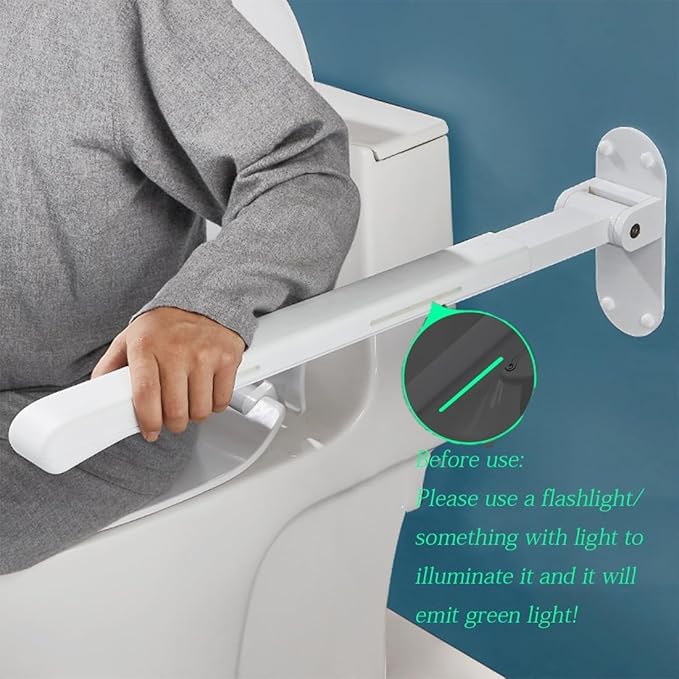 Toilet Grab Bars,Flip up Grab Bars for Bathroom,Folding Grab Bar,Safety Rail Wall Mounted,Non Slip Waterproof Handicap Bars.for Elderly Disabled and Pregnant (White,with Indicators)