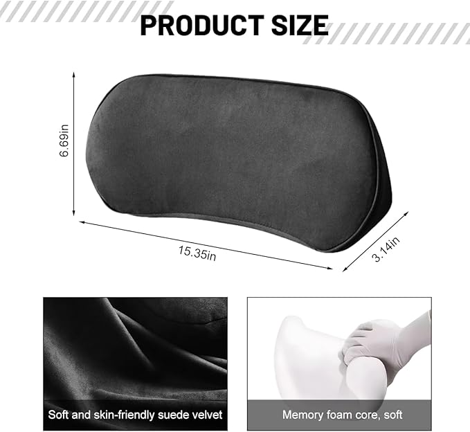 Zpana Car Lumbar Support Pillow, Memory Foam Vehicle Seat Lower Back Support Cushion for Back Pain Relief & Sciatica, Comfortable Auto Driver Seat Pad, Universal for Vehicles (Black)