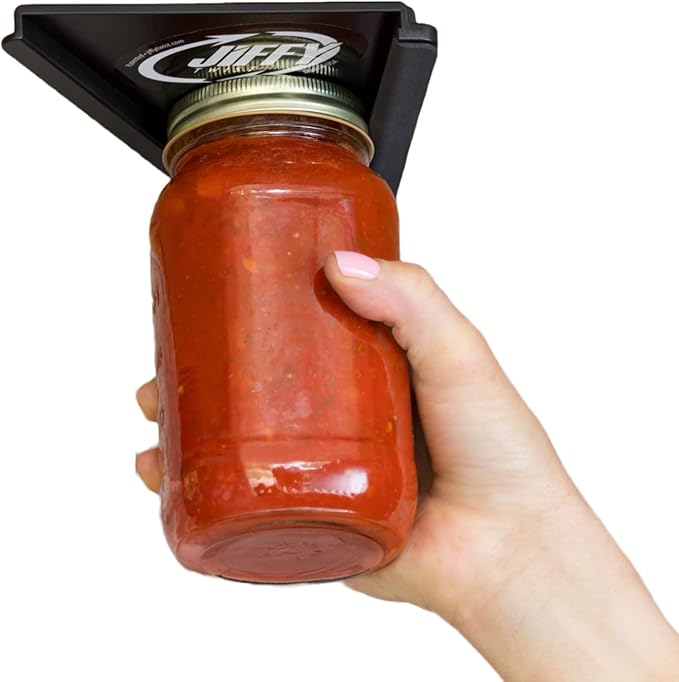 Jar Opener - Effortless Opener for Any Size Bottle or Jar Mounts Under Cabinet with Industrial Adhesive - Zero Slip Blade Protector - Must Have for Seniors & Arthritis Made In USA